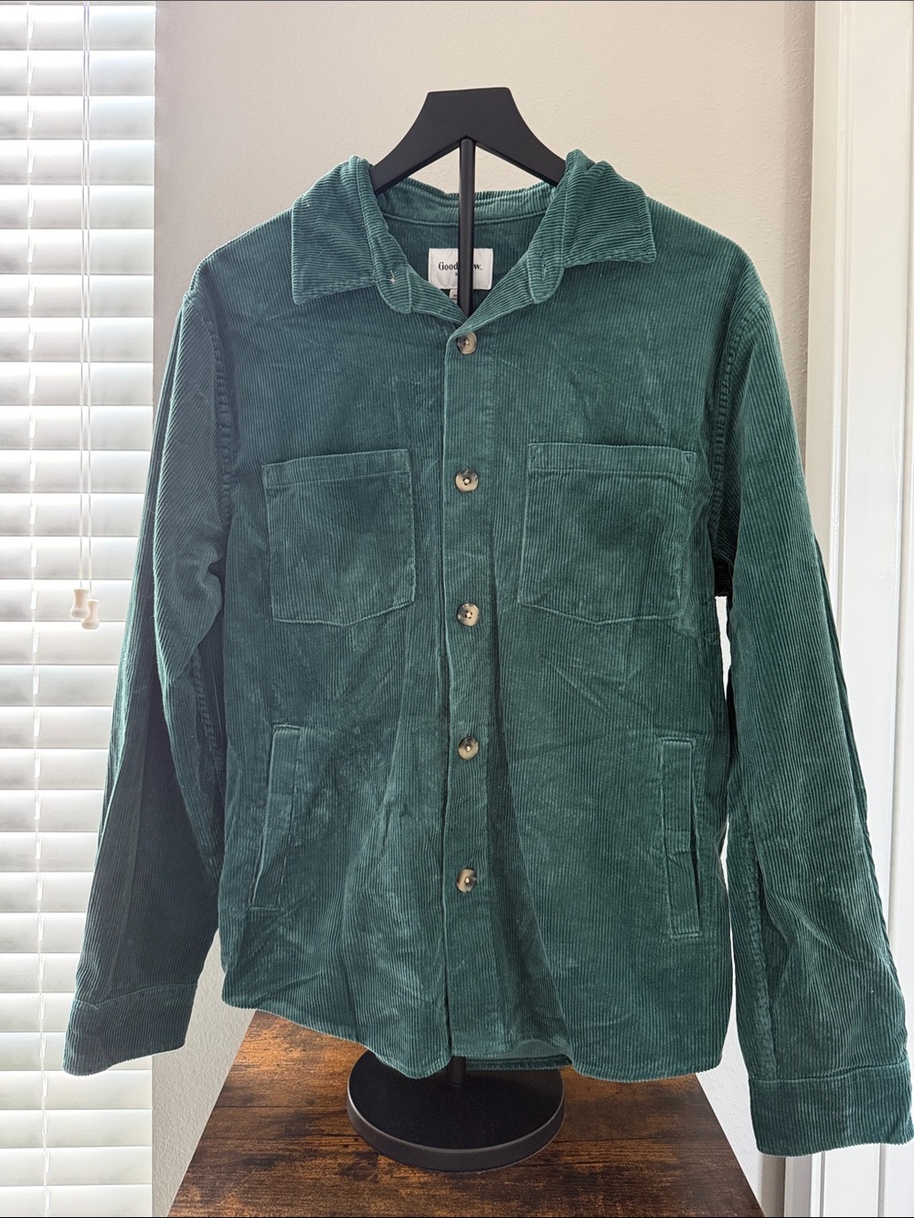 Corduroy Button-Front Shirt Jacket